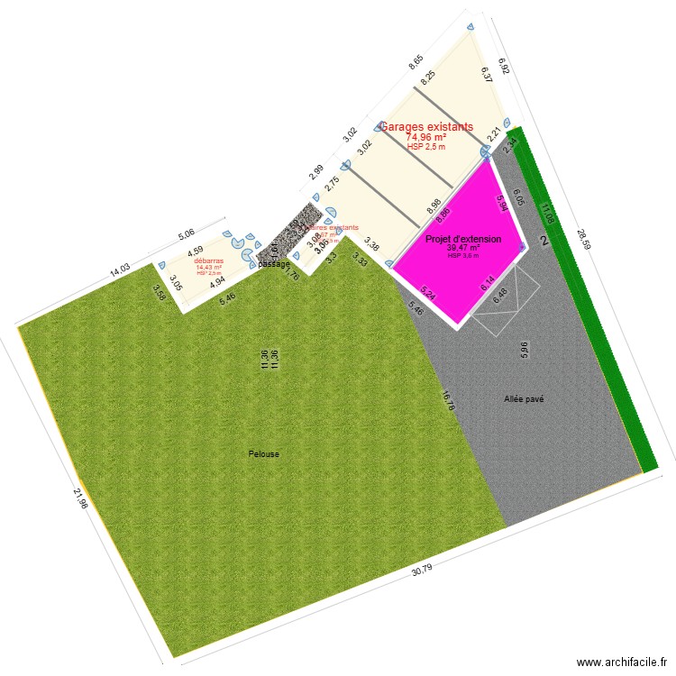 PLAN DE SITUATION APRES TRAVAUX VF1. Plan de 4 pièces et 133 m2