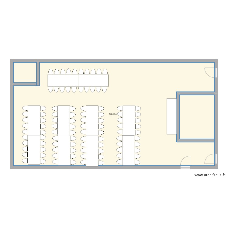 mariage. Plan de 1 pièce et 137 m2