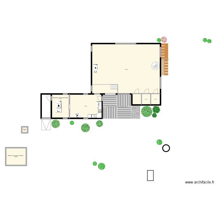 Cabanne à sucre. Plan de 7 pièces et 163 m2