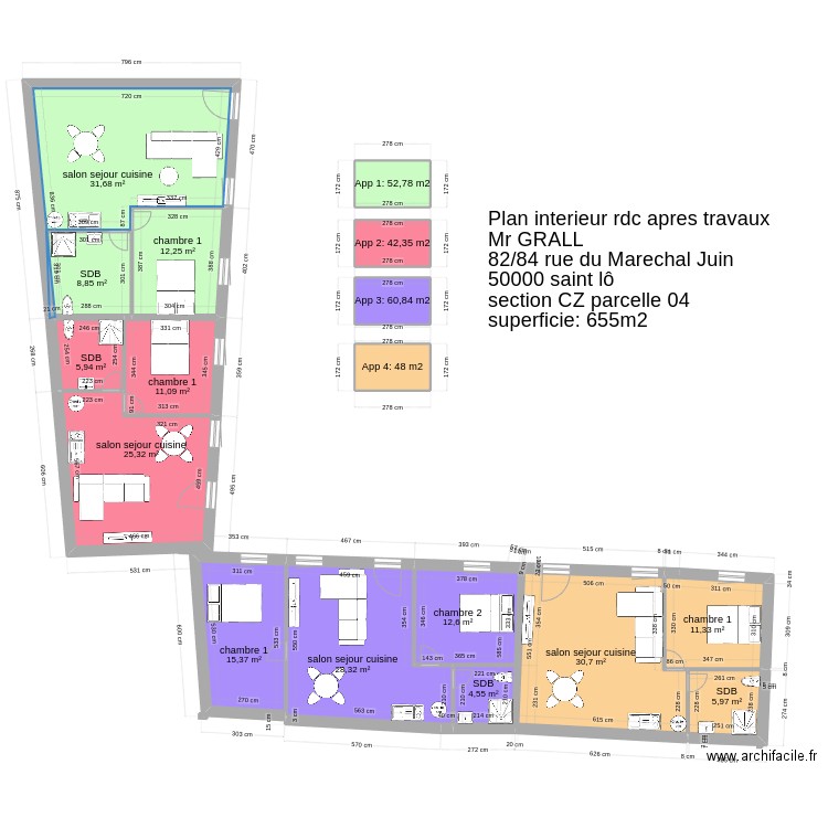 plan rdc apres travaux. Plan de 17 pièces et 223 m2