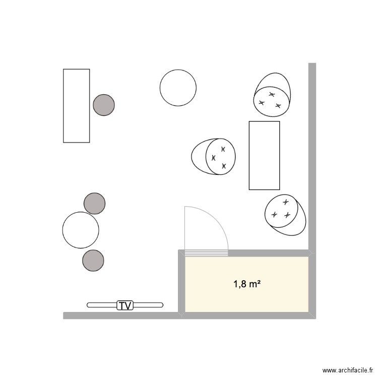 Vinitech. Plan de 1 pièce et 2 m2