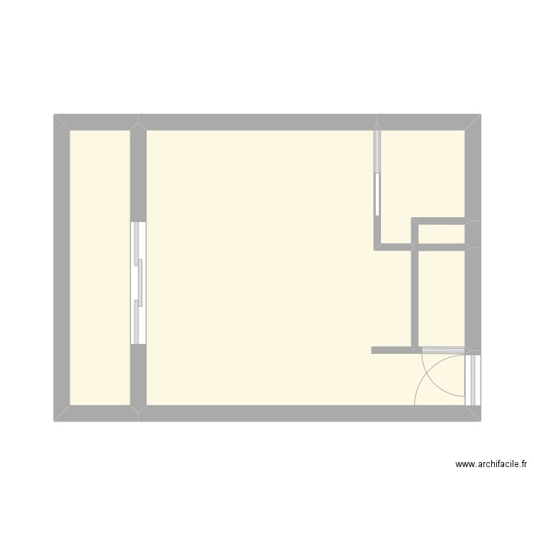 plan. Plan de 3 pièces et 27 m2