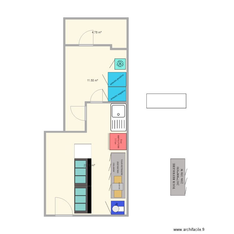 creation schuller3. Plan de 3 pièces et 40 m2