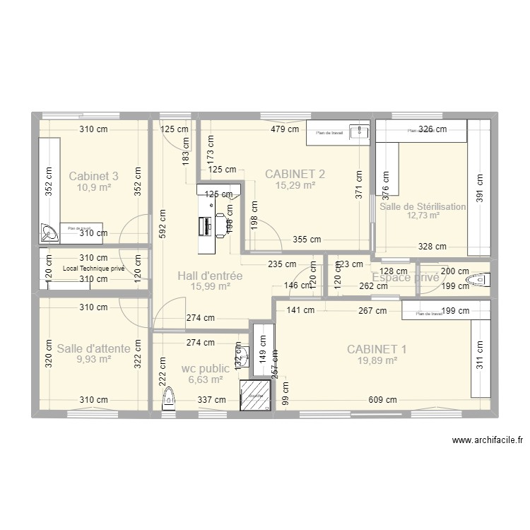 CABINET DR THOMAS V3. Plan de 9 pièces et 100 m2