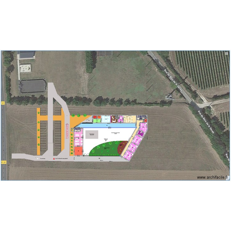 Ecole VRZ. Plan de 41 pièces et 2453 m2