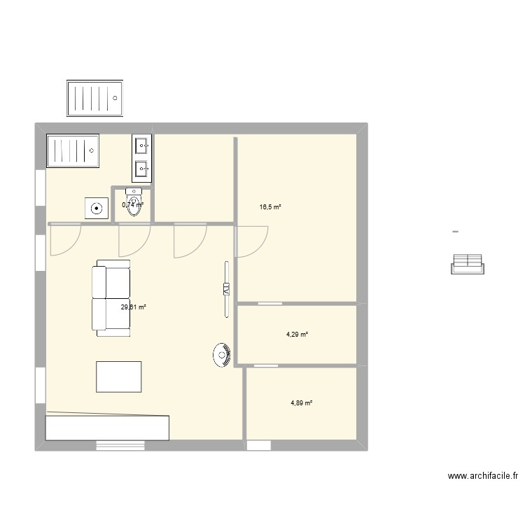 zoe. Plan de 5 pièces et 56 m2