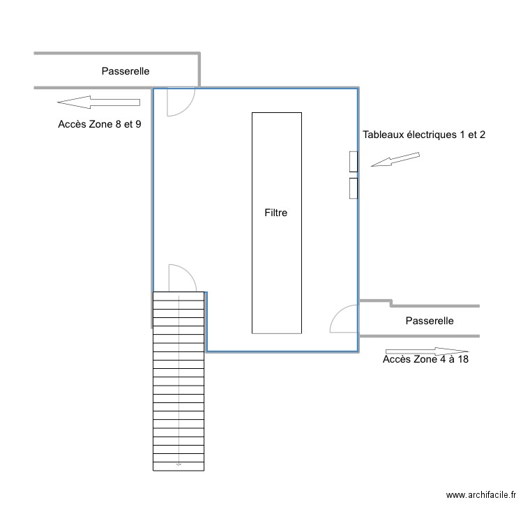 Zone 12 R+1. Plan de 1 pièce et 43 m2