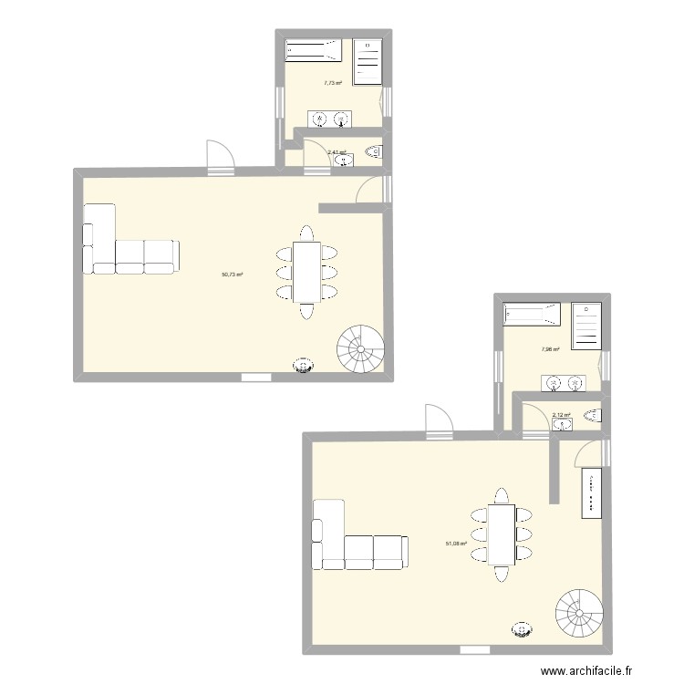 maison. Plan de 6 pièces et 122 m2