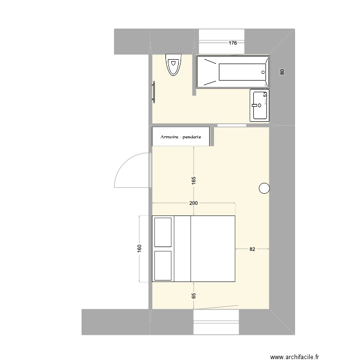 stephane ESBA Mezzanine V1. Plan de 2 pièces et 17 m2