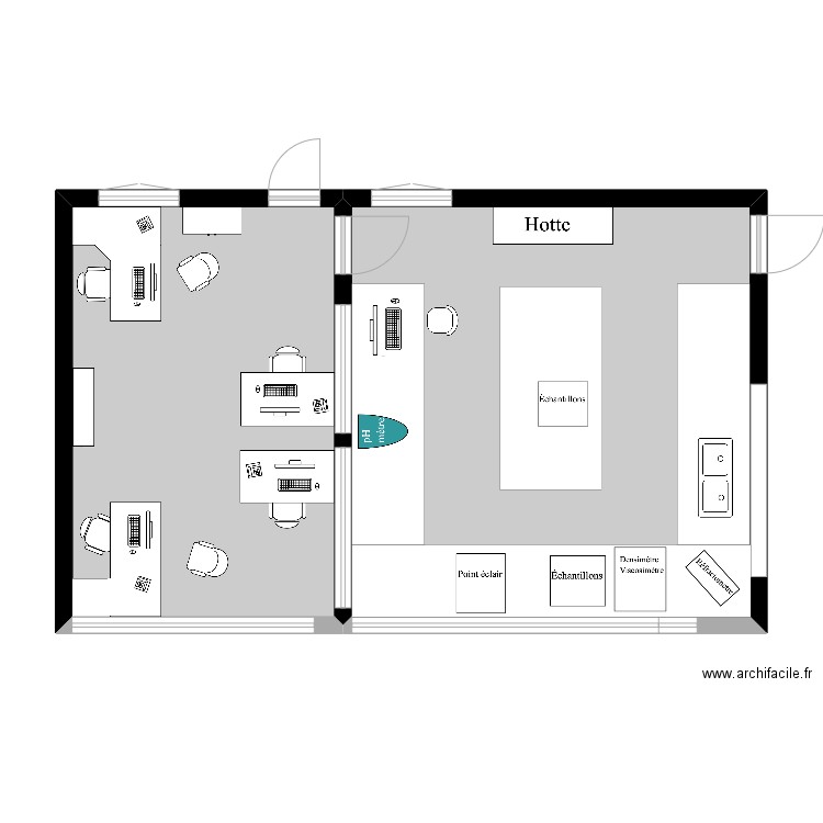 Plan du labo gef. Plan de 2 pièces et 66 m2