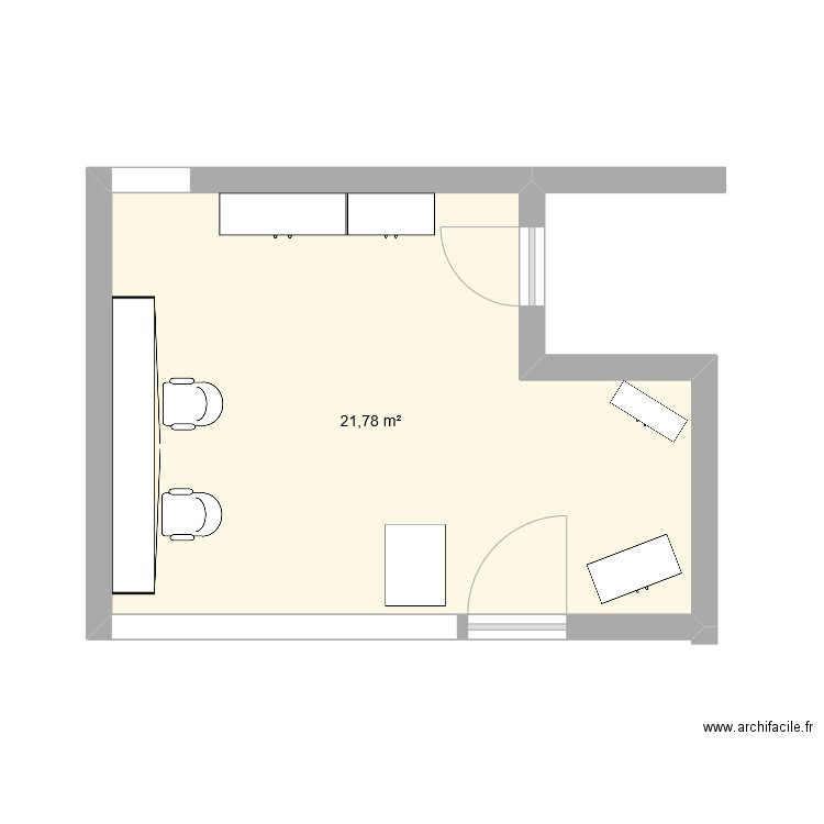 Salon Scout. Plan de 1 pièce et 22 m2