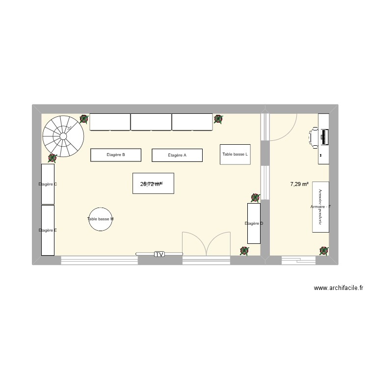 Adoc Act 4. Plan de 2 pièces et 34 m2