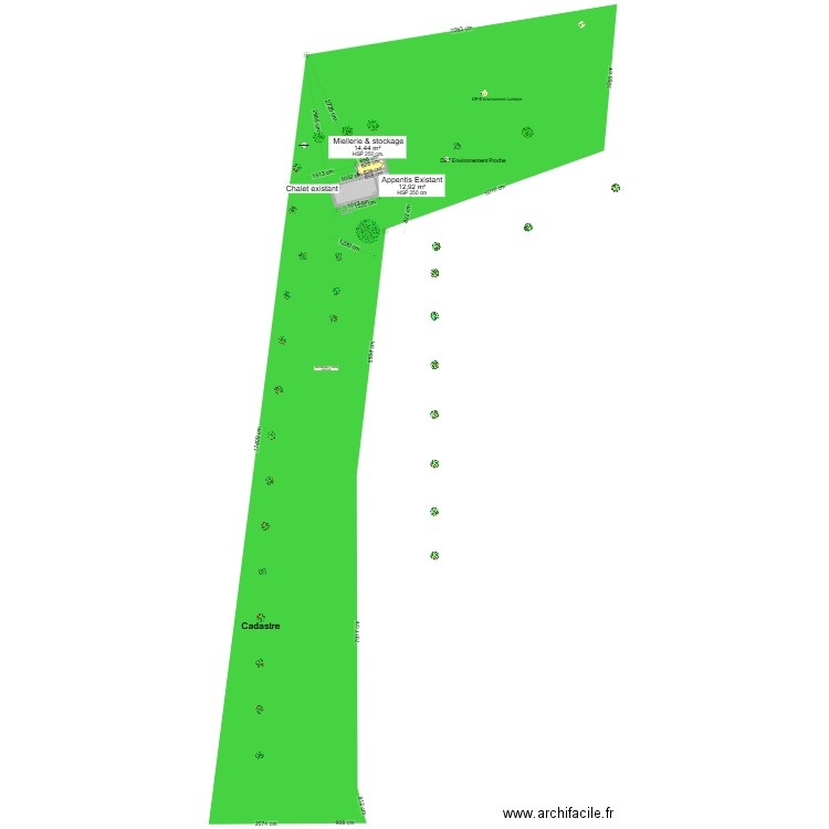 Container Miellerie v1JLM. Plan de 3 pièces et 72 m2