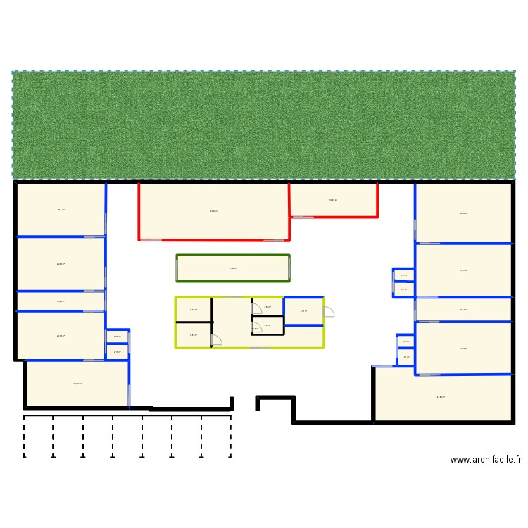 Cabinet . Plan de 25 pièces et 426 m2