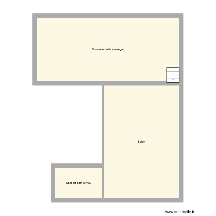 Aubry RDC. Plan de 3 pièces et 78 m2