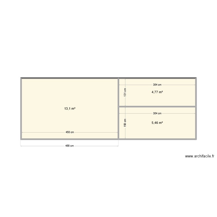 ploemeur. Plan de 3 pièces et 23 m2