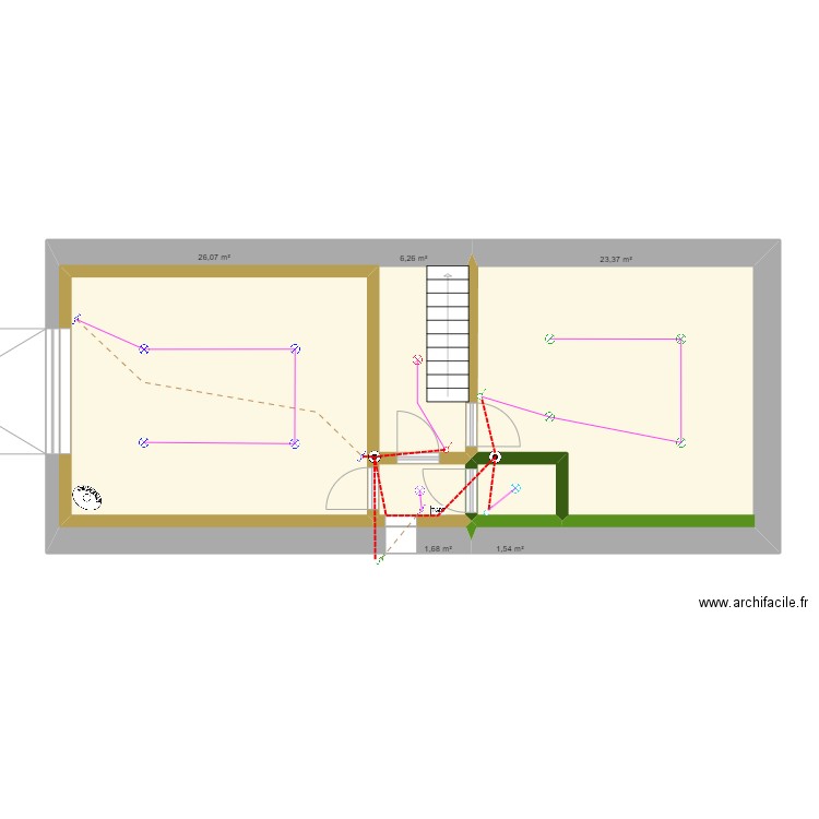 garage le goulet éclairage . Plan de 5 pièces et 59 m2