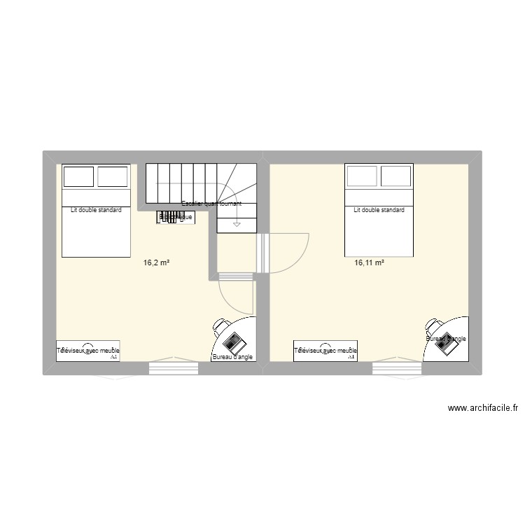 IAD. Plan de 4 pièces et 65 m2