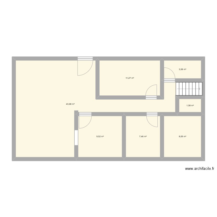 jacopin bourg-blanc. Plan de 7 pièces et 85 m2