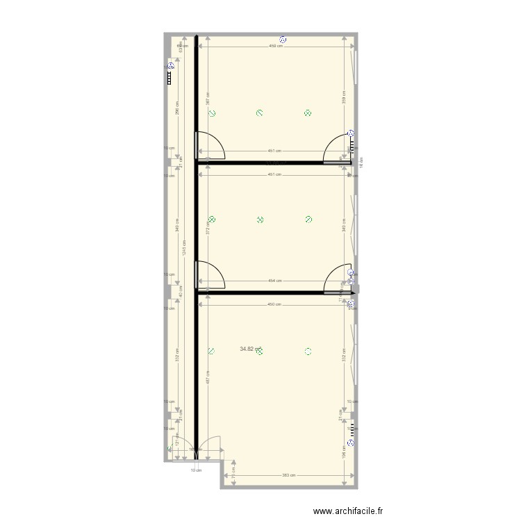 Salle Domisse - midifs. Plan de 2 pièces et 69 m2