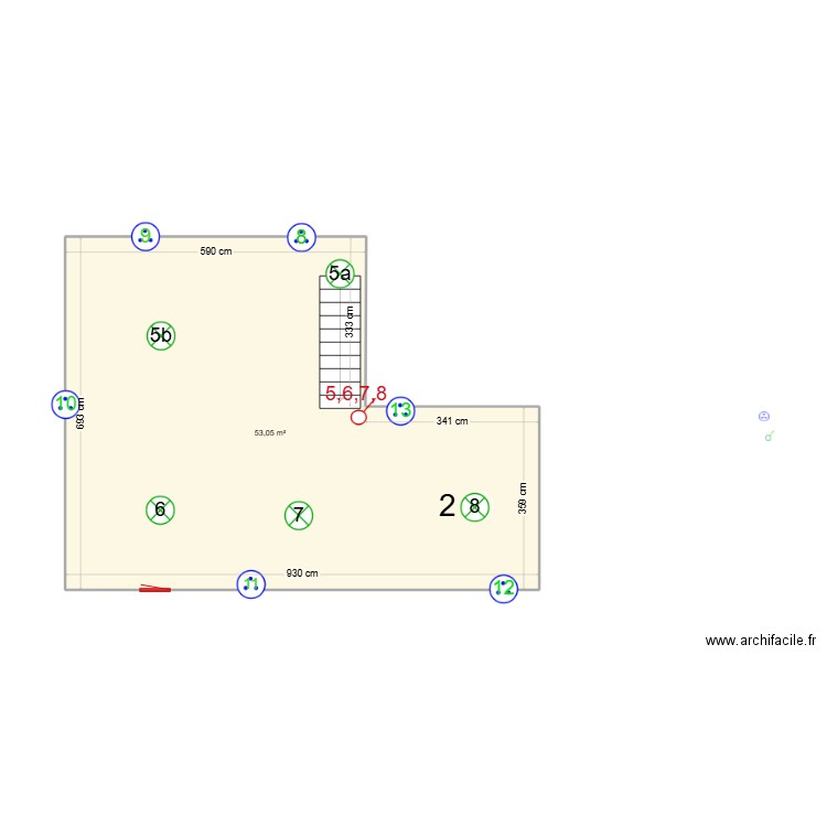 Local Piso bajo toma corriente. Plan de 1 pièce et 53 m2