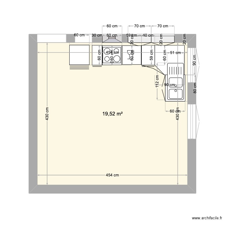 Cuisine 2023. Plan de 0 pièce et 0 m2