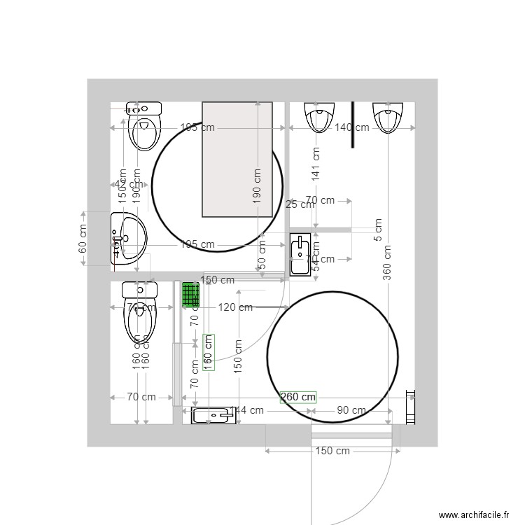 WC ss la HALL modofié. Plan de 0 pièce et 0 m2