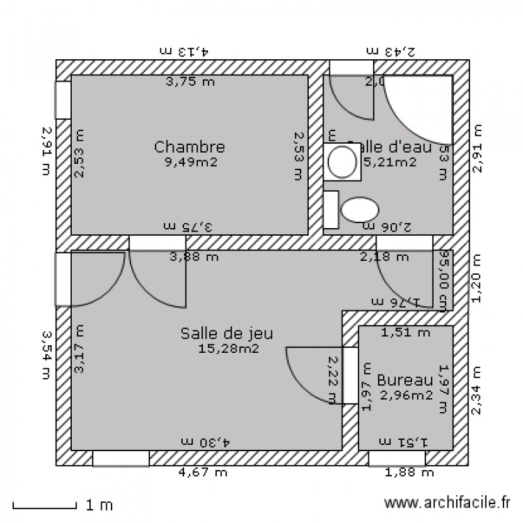 Sous-sol proposé 2. Plan de 0 pièce et 0 m2