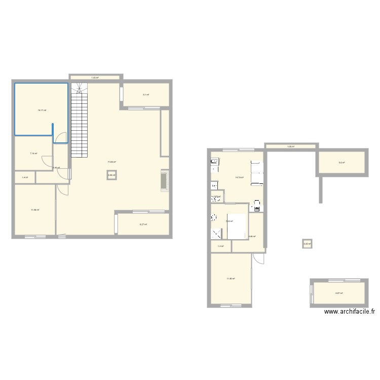 ETAGE 1 RDC. Plan de 0 pièce et 0 m2