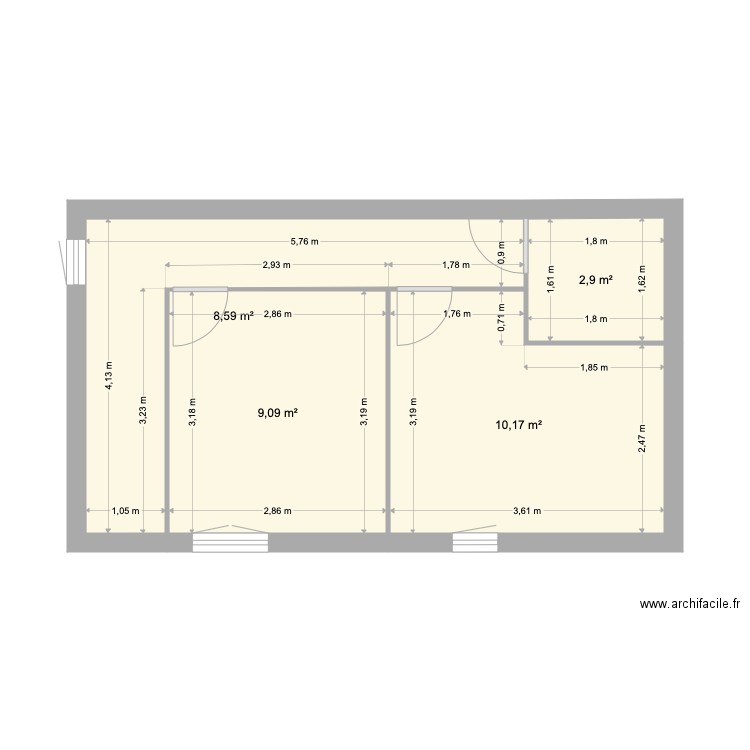 appartement 3 - Plan 4 pièces 31 m2 dessiné par jackdonna