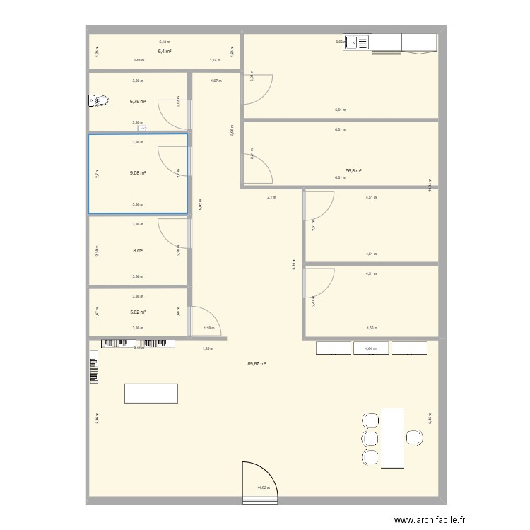 gaetan gillot. Plan de 7 pièces et 182 m2