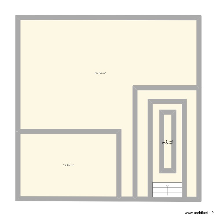 terrasse. Plan de 4 pièces et 96 m2