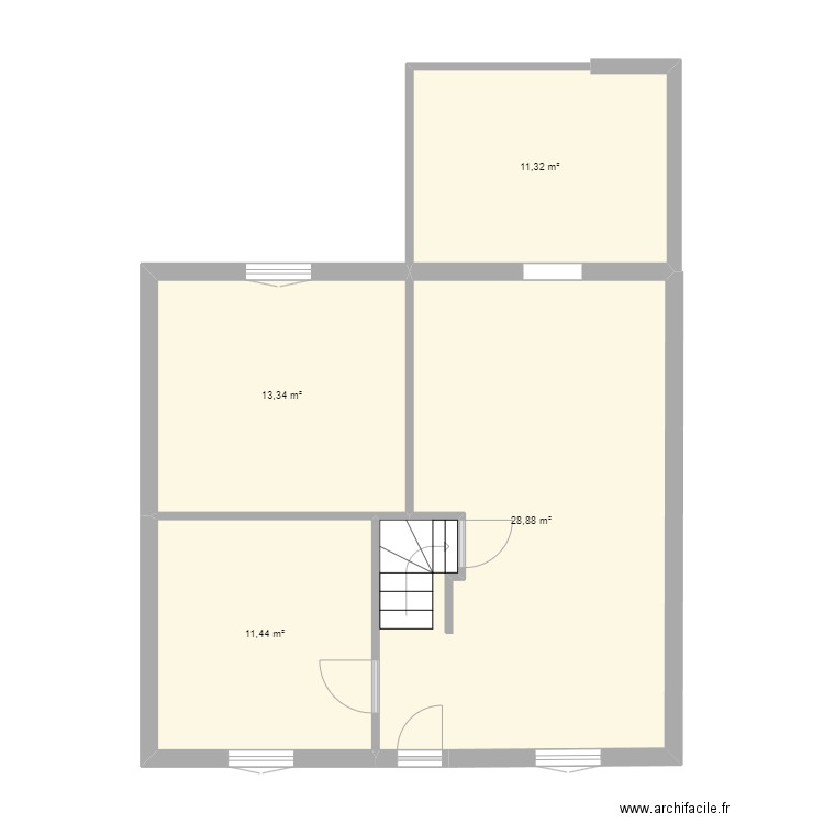 Proudhon final. Plan de 4 pièces et 65 m2