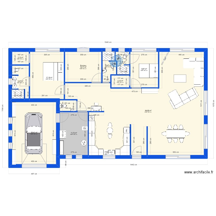 millionairemaison1. Plan de 11 pièces et 186 m2