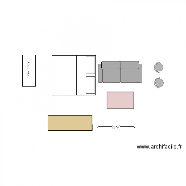 Studio 1 canapé. Plan de 0 pièce et 0 m2