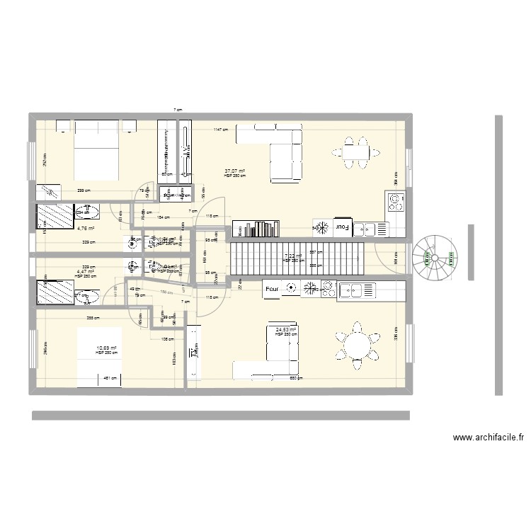 Appartement aubagne. Plan de 8 pièces et 91 m2