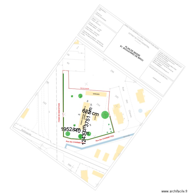 plan de masse 1. Plan de 0 pièce et 0 m2