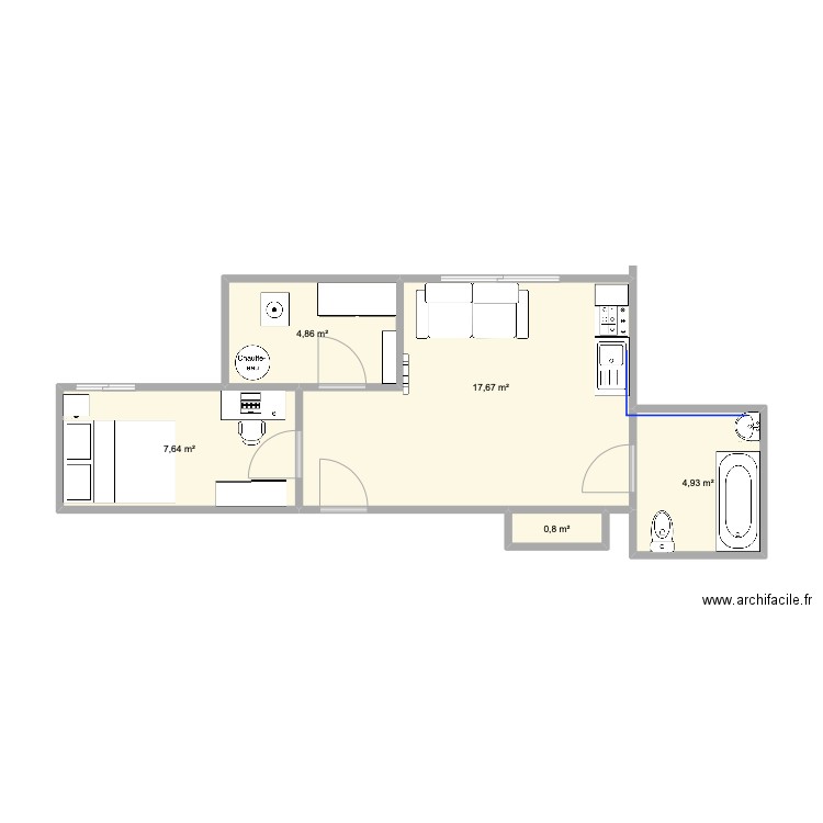 vannes. Plan de 5 pièces et 36 m2