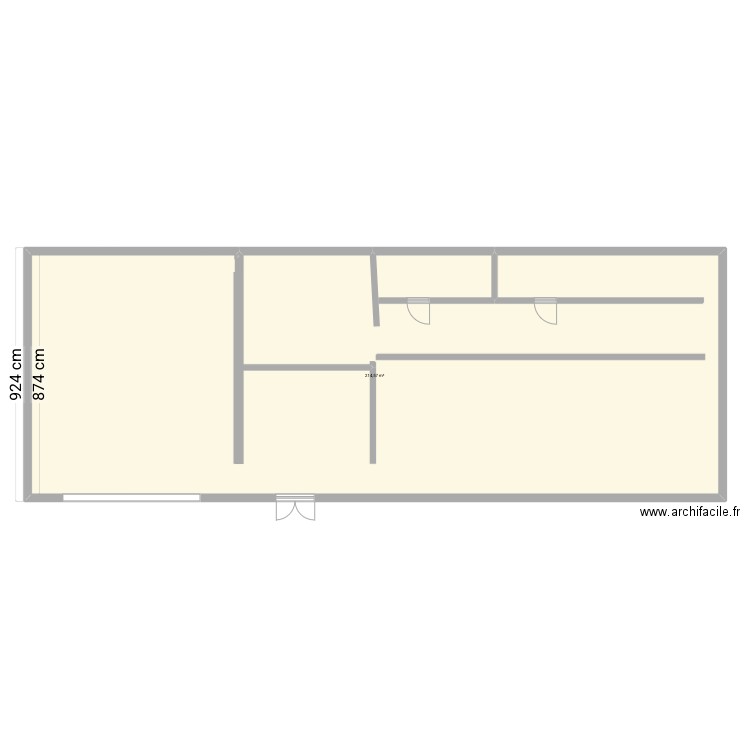 plan. Plan de 1 pièce et 215 m2