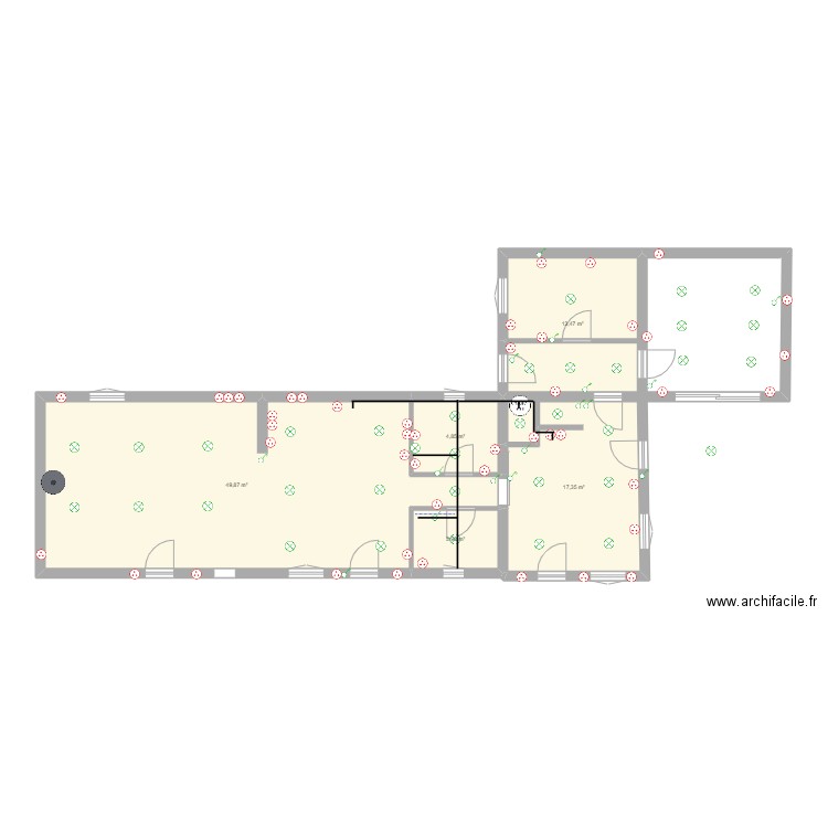 maison 1. Plan de 5 pièces et 90 m2