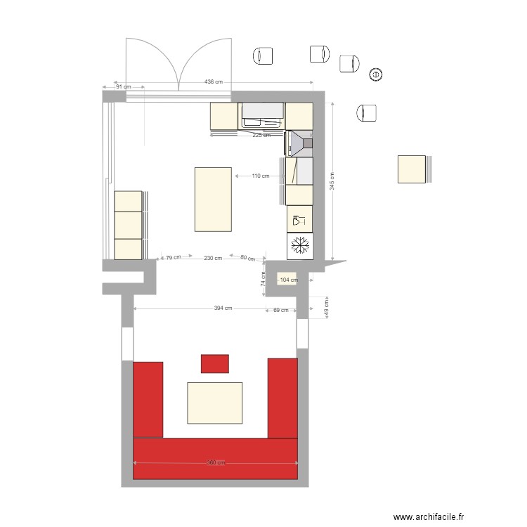 CUISINE SALON BARAQUETTE 2. Plan de 0 pièce et 0 m2