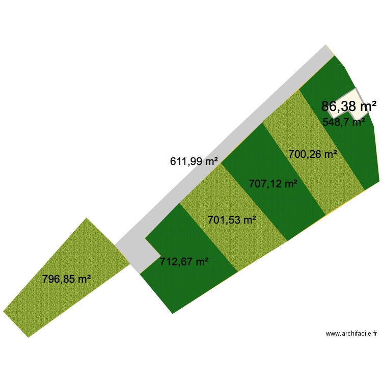 Laurac. Plan de 1 pièce et 86 m2