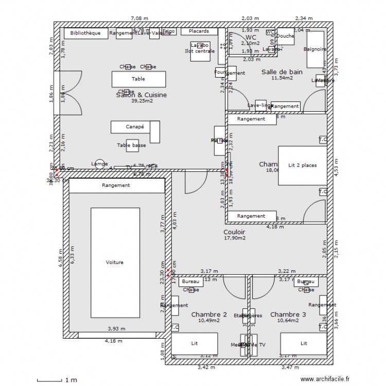 Plan villa 2D. Plan de 0 pièce et 0 m2