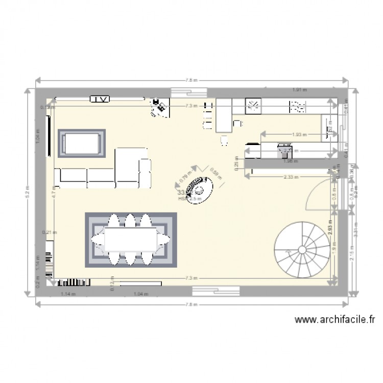 rdc maison. Plan de 0 pièce et 0 m2