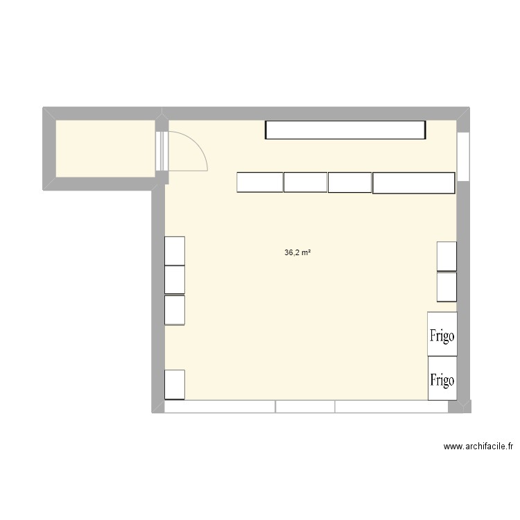 Le point tabac. Plan de 1 pièce et 36 m2