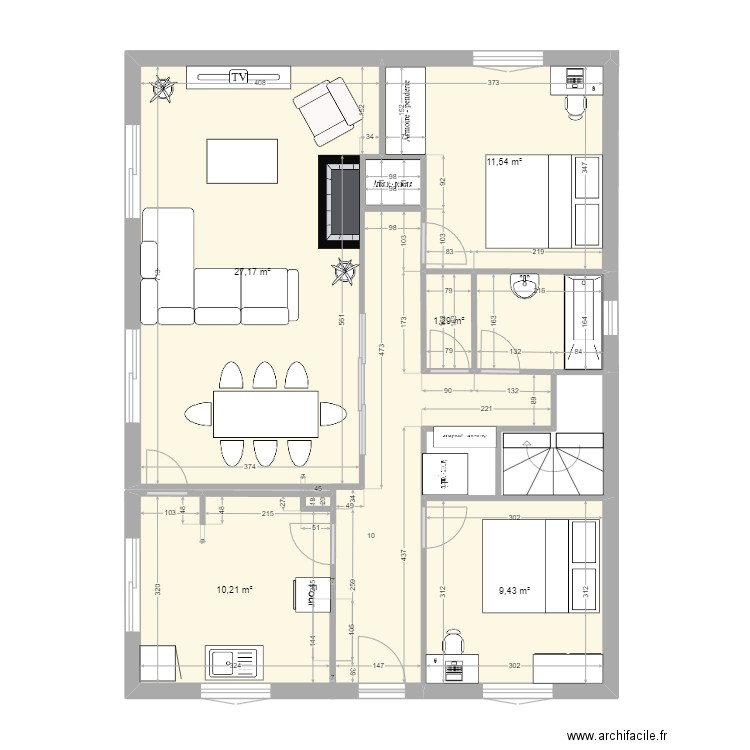 Puy Nègre - Edition Sylvie. Plan de 8 pièces et 75 m2