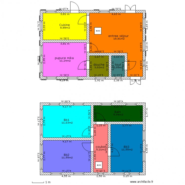 Maison en bois 90m2. Plan de 0 pièce et 0 m2