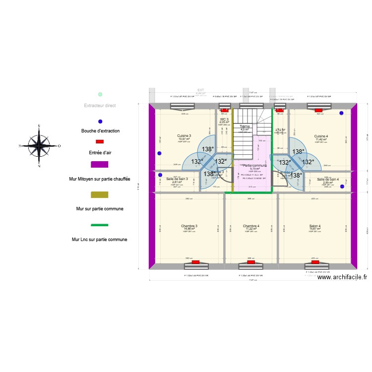 Copro Brest. Plan de 28 pièces et 224 m2