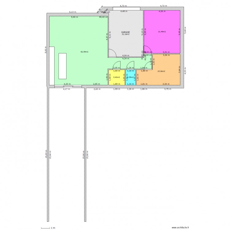 PLAN AVEC DOUBLAGE. Plan de 0 pièce et 0 m2