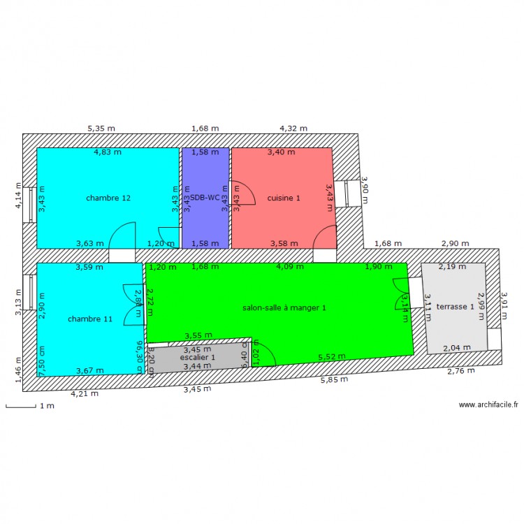 1er etage. Plan de 0 pièce et 0 m2